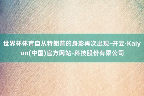 世界杯体育自从特朗普的身影再次出现-开云·Kaiyun(中国)官方网站-科技股份有限公司