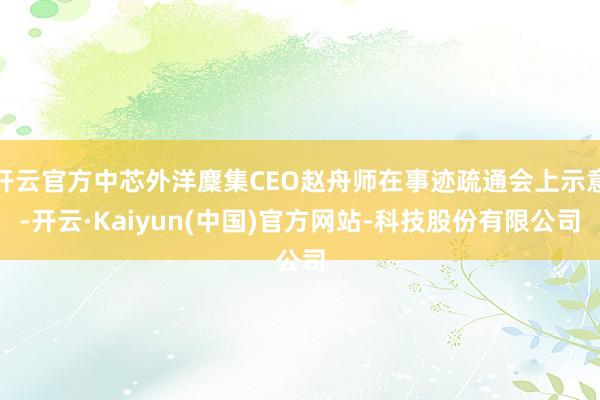 开云官方中芯外洋麇集CEO赵舟师在事迹疏通会上示意-开云·Kaiyun(中国)官方网站-科技股份有限公司