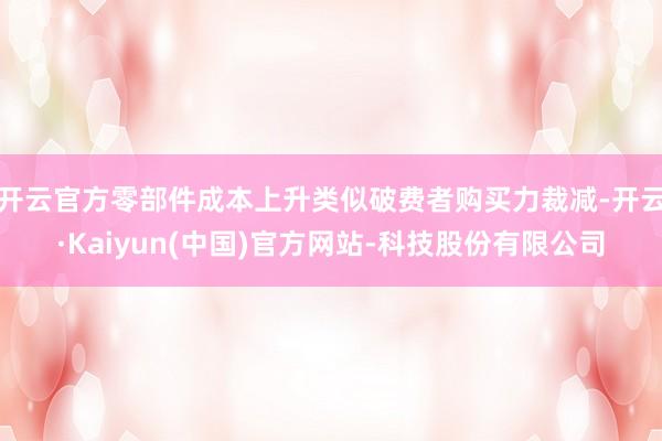 开云官方零部件成本上升类似破费者购买力裁减-开云·Kaiyun(中国)官方网站-科技股份有限公司